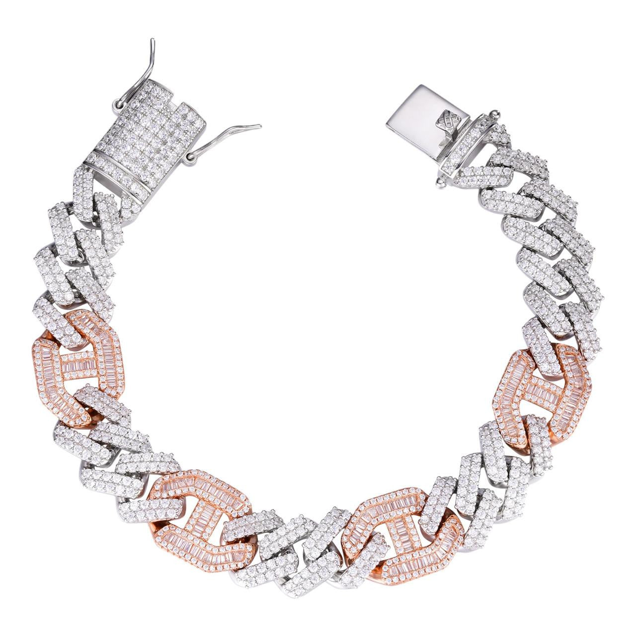 Moissanite Two-Tone Mariner Link Bracelet