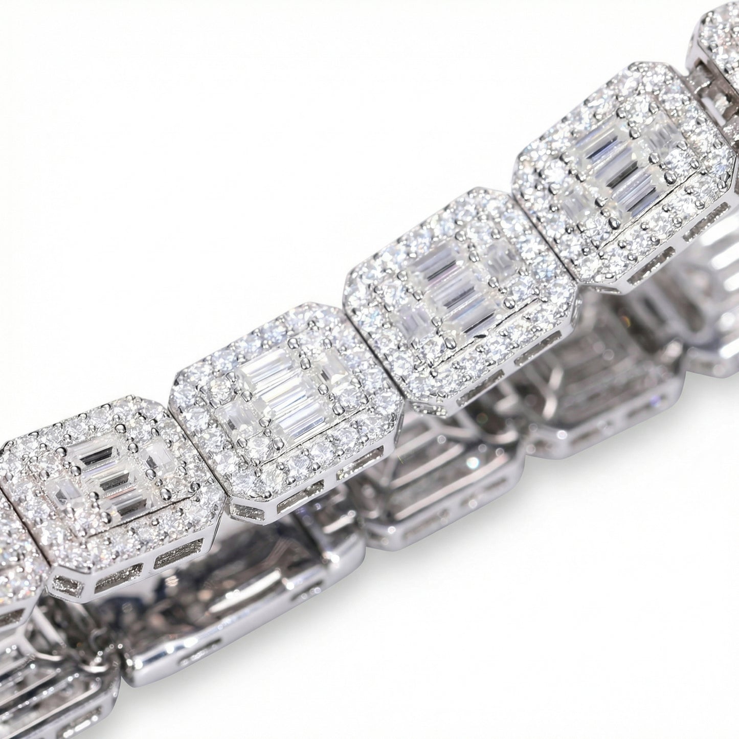 Moissanite Baguette Cluster Bracelet