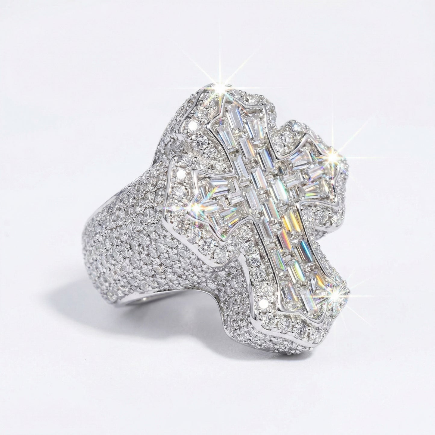 Moissanite Cross Ring