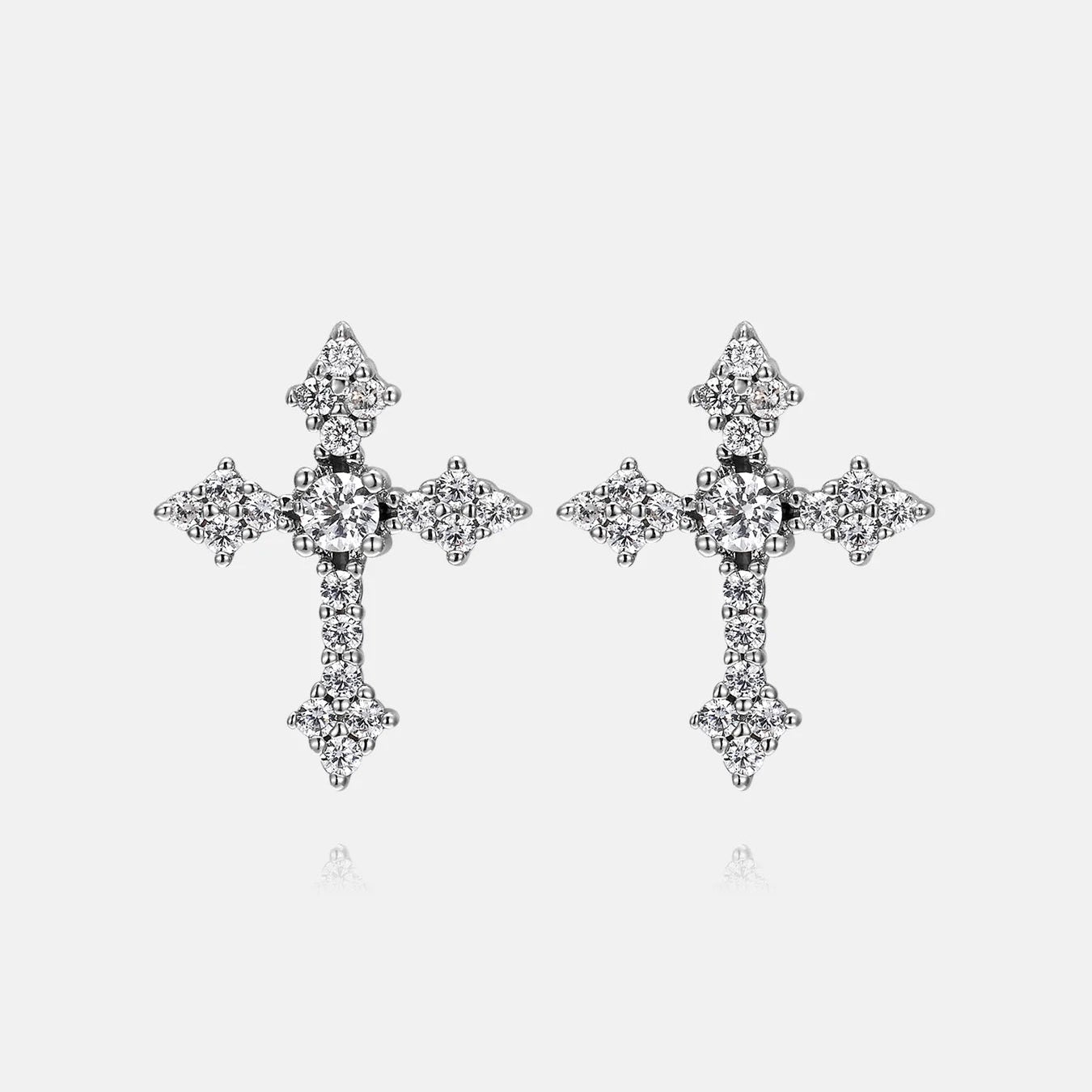 Moissanite Cross Earrings