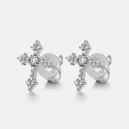 Moissanite Cross Earrings