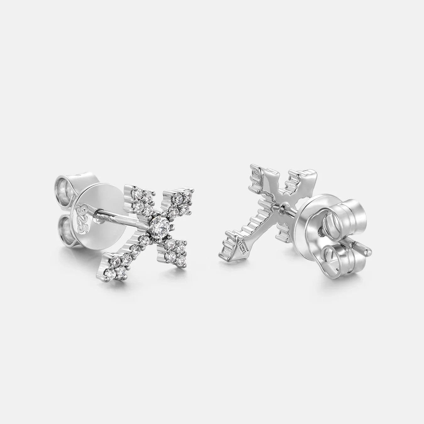 Moissanite Cross Earrings