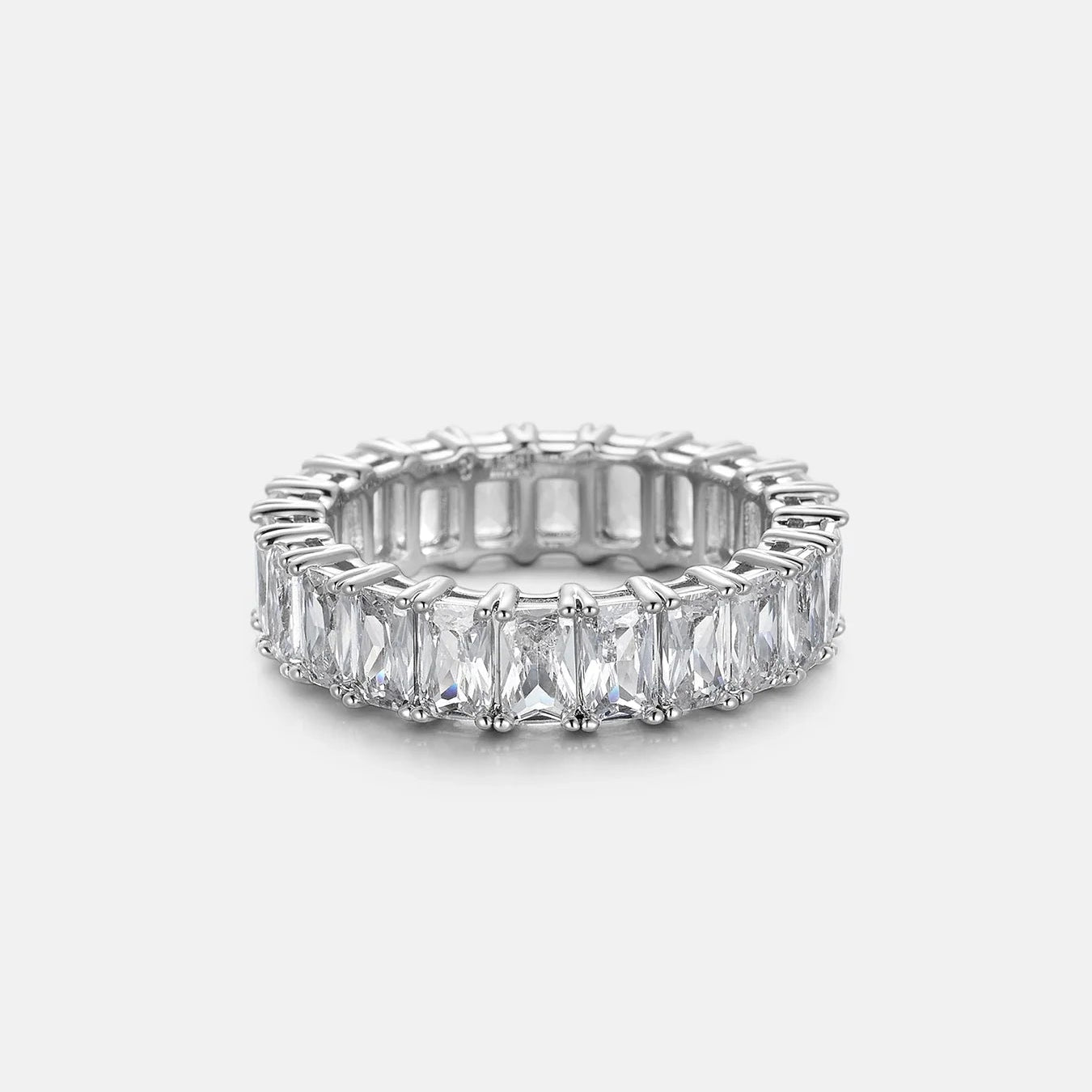 Moissanite Baguette Tennis Ring