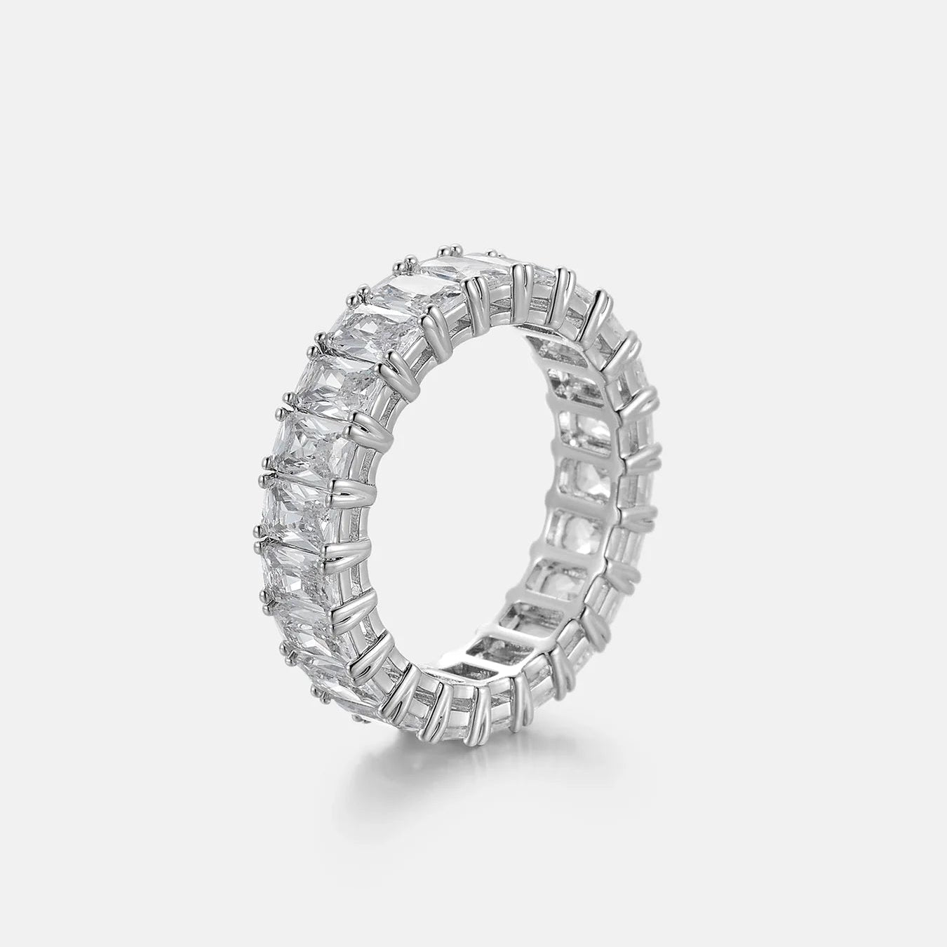 Moissanite Baguette Tennis Ring