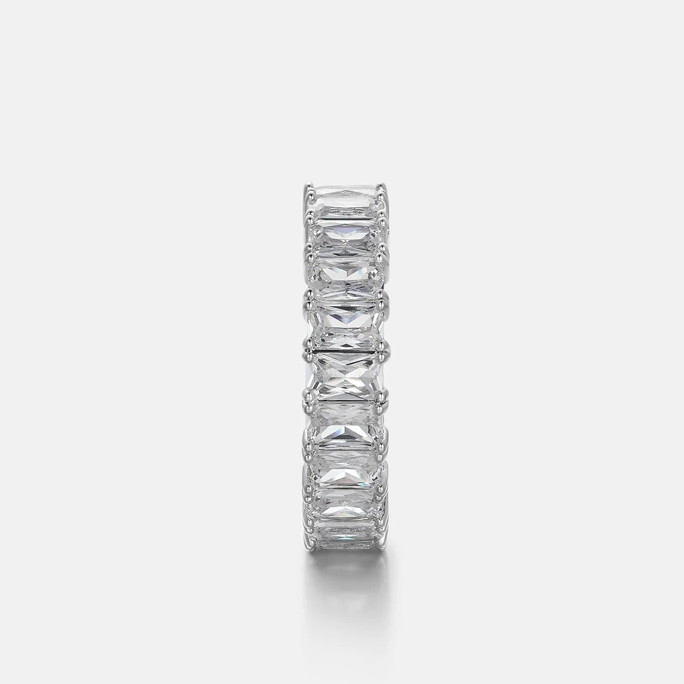 Moissanite Baguette Tennis Ring