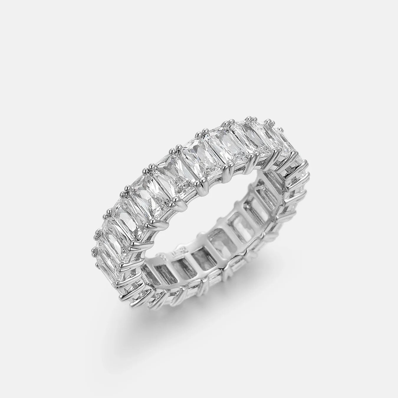 Moissanite Baguette Tennis Ring