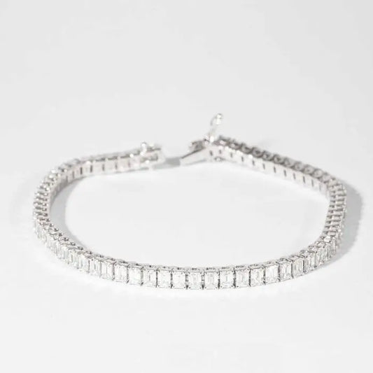 Moissanite Baguette Tennis Bracelet