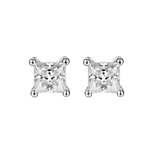 Moissanite Square Stud Earring