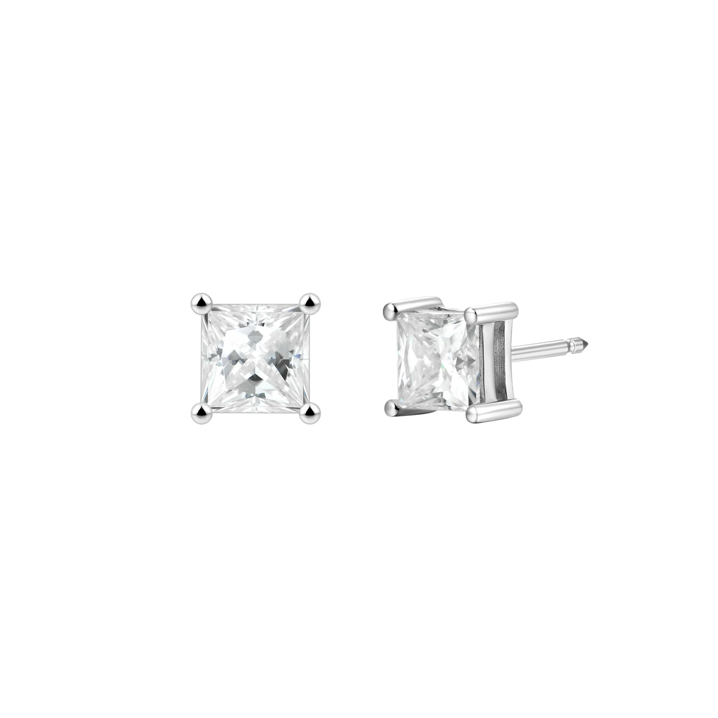Moissanite Square Stud Earring