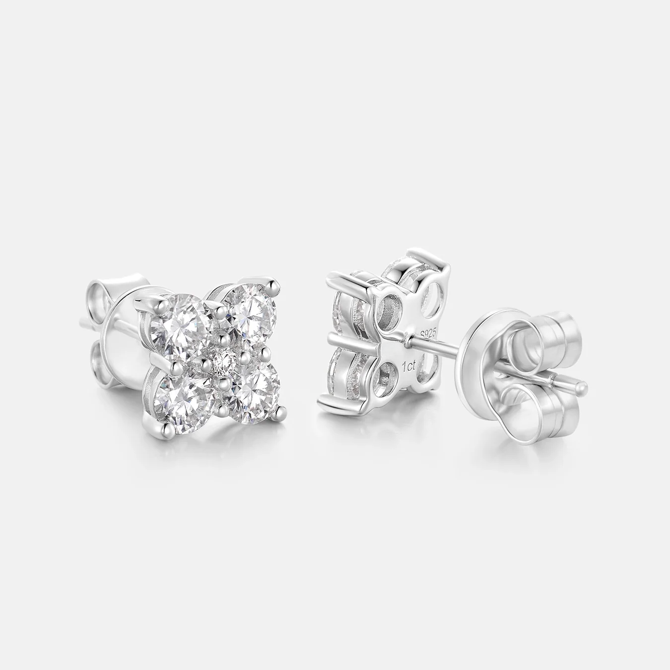Moissanite Clover Earring