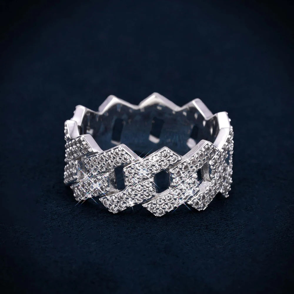 Moissanite Cuban Link Ring