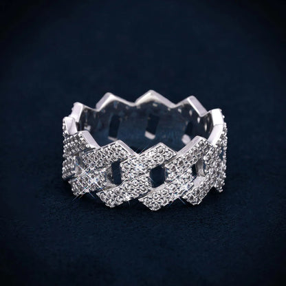 Moissanite Cuban Link Ring