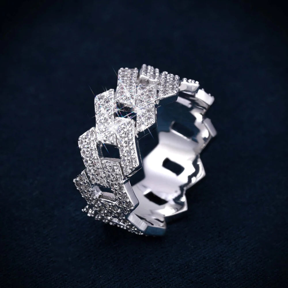Moissanite Cuban Link Ring