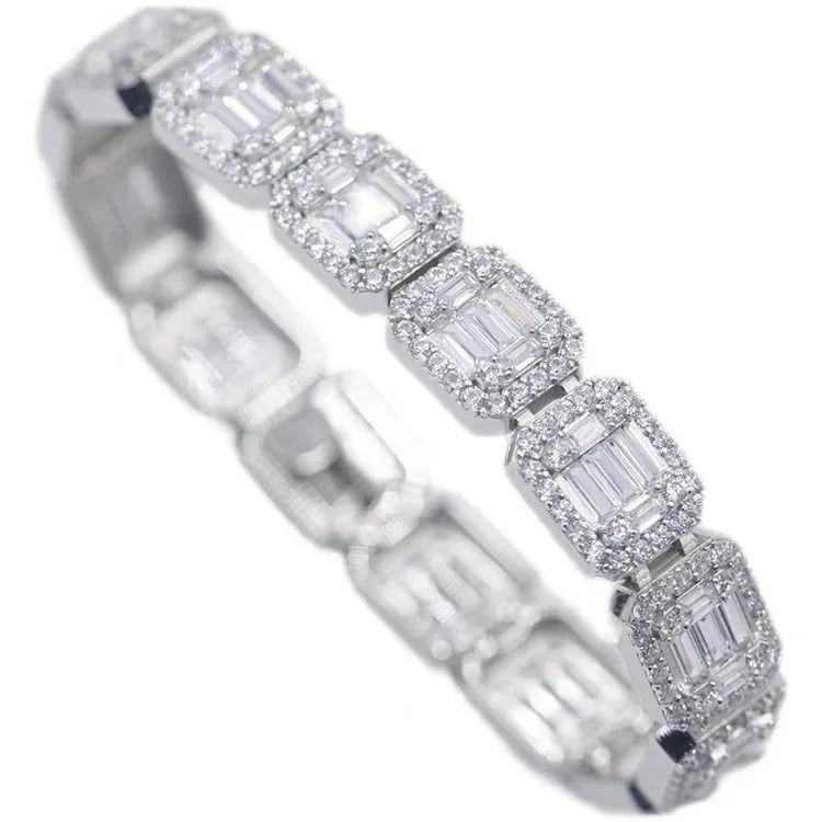 Moissanite Baguette Cluster Bracelet