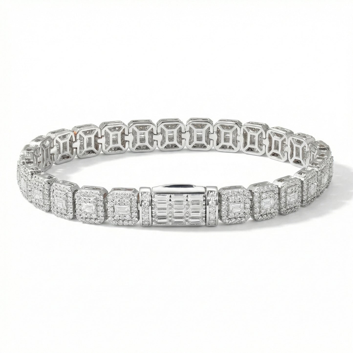 Moissanite Baguette Cluster Bracelet