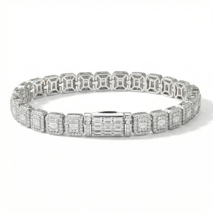 Moissanite Baguette Cluster Bracelet