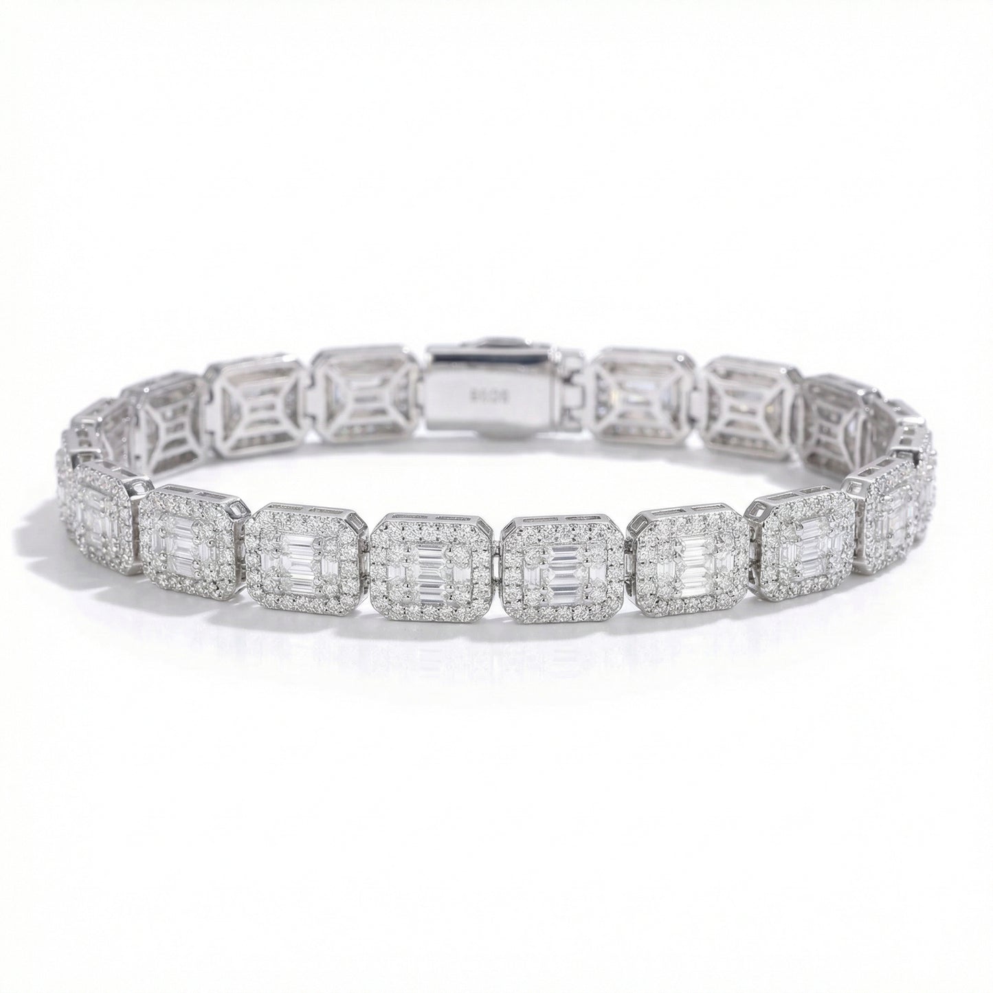 Moissanite Baguette Cluster Bracelet