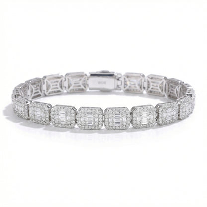 Moissanite Baguette Cluster Bracelet