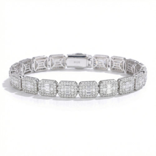 Moissanite Baguette Cluster Bracelet