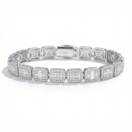 Moissanite Baguette Cluster Bracelet