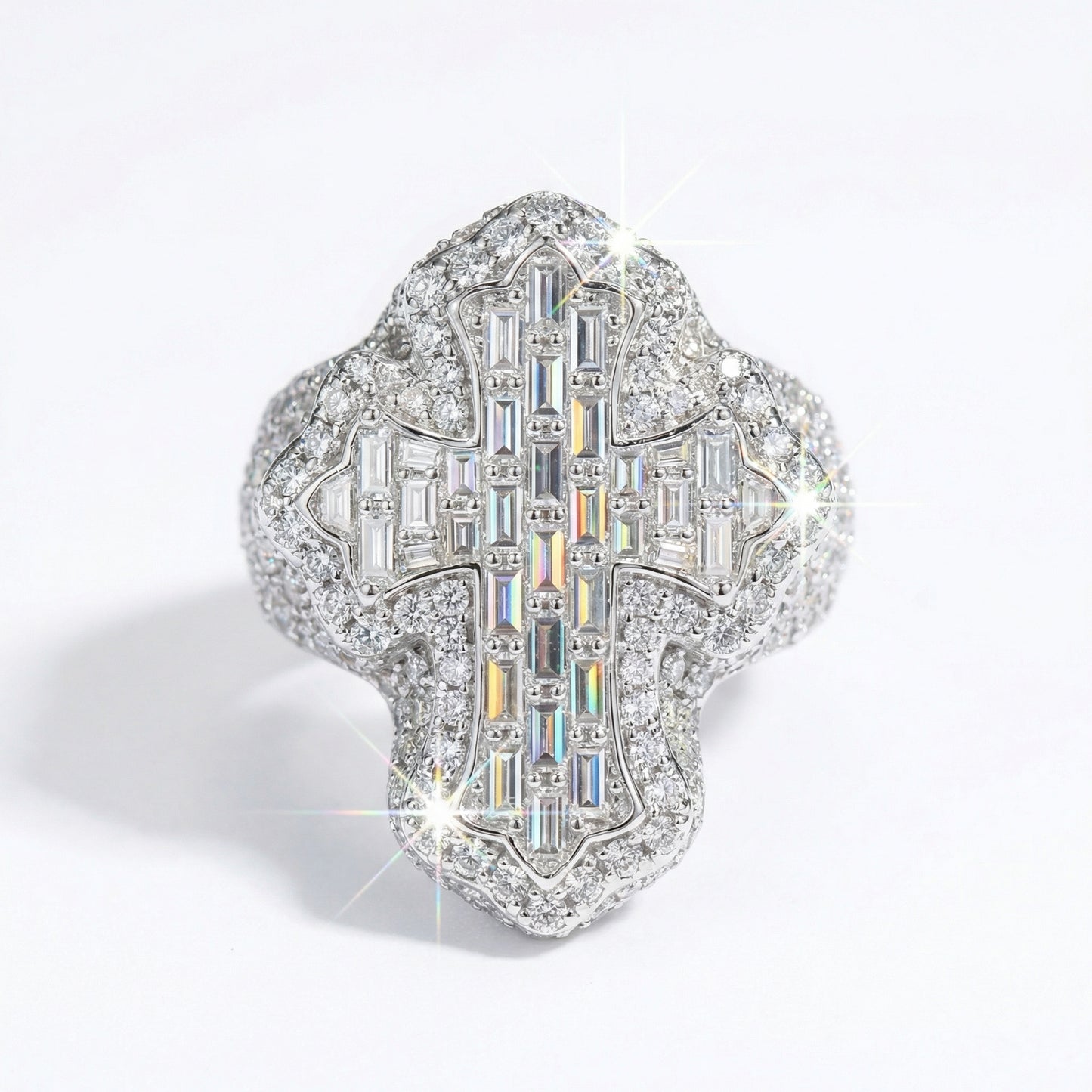 Moissanite Cross Ring