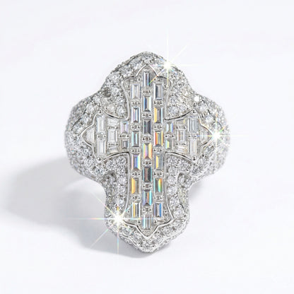 Moissanite Cross Ring