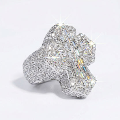 Moissanite Cross Ring