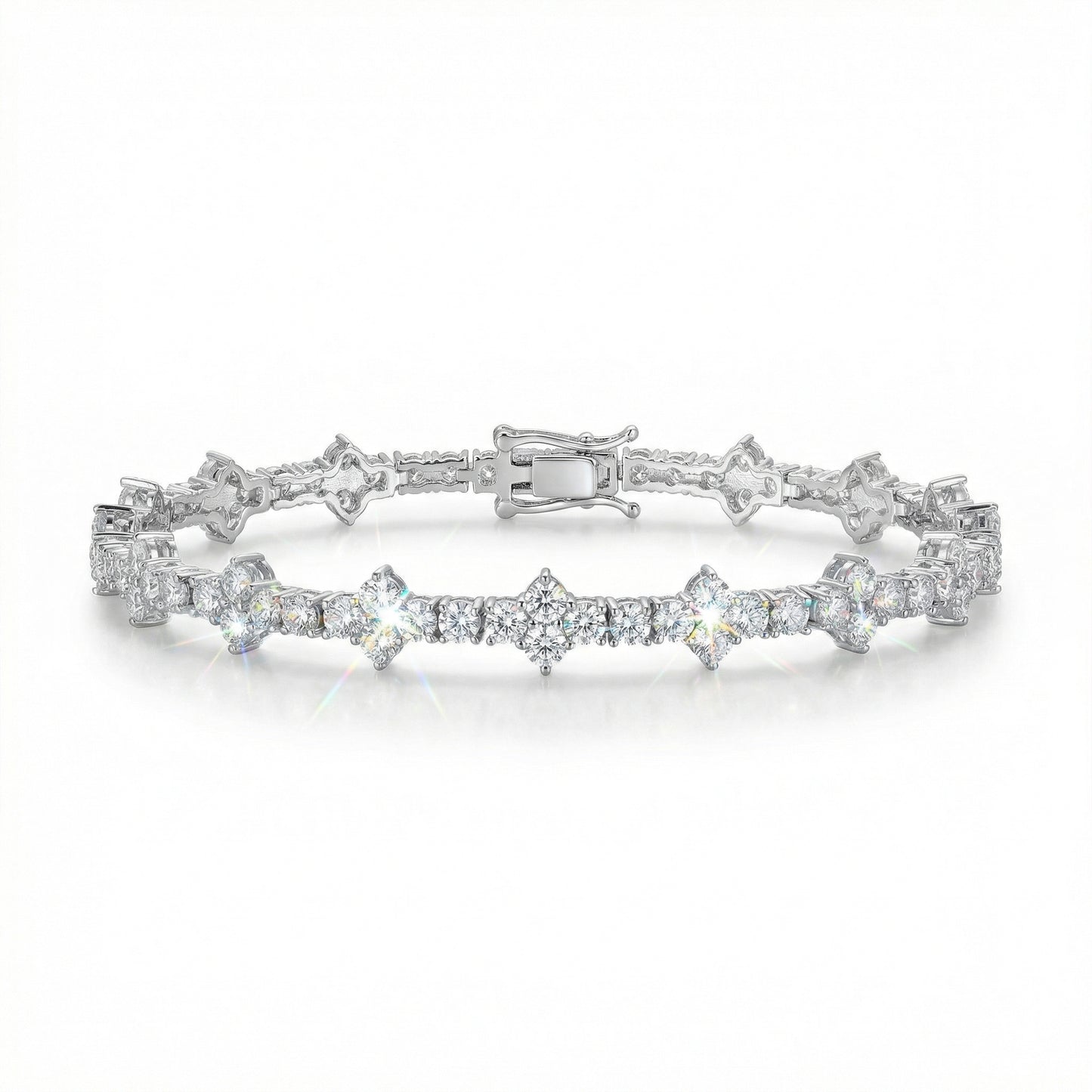 Moissanite Cross Tennis Bracelet
