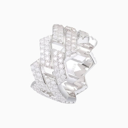 Moissanite Cuban Link Ring