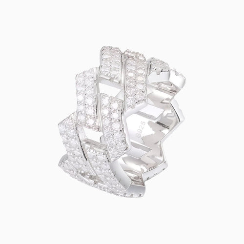 Moissanite Cuban Link Ring
