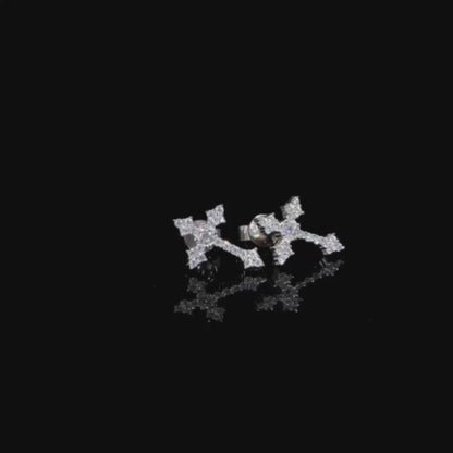 Moissanite Cross Earrings